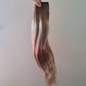 Full Shine 100% Real Human Hair Extension Clip In Wire 16" Balayage Brown 6/60/6
